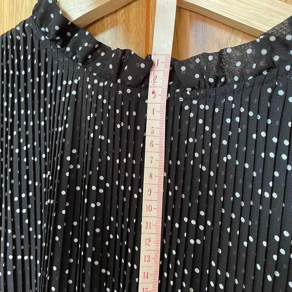 Mila Owen Black Polka Dot Long Sleeve Flare Dress - image 12