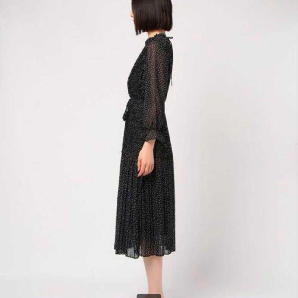 Mila Owen Black Polka Dot Long Sleeve Flare Dress - image 2