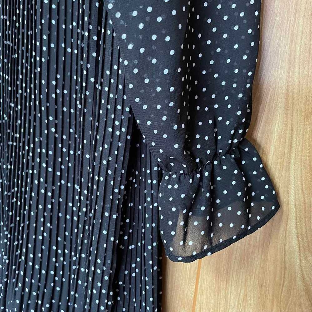 Mila Owen Black Polka Dot Long Sleeve Flare Dress - image 6