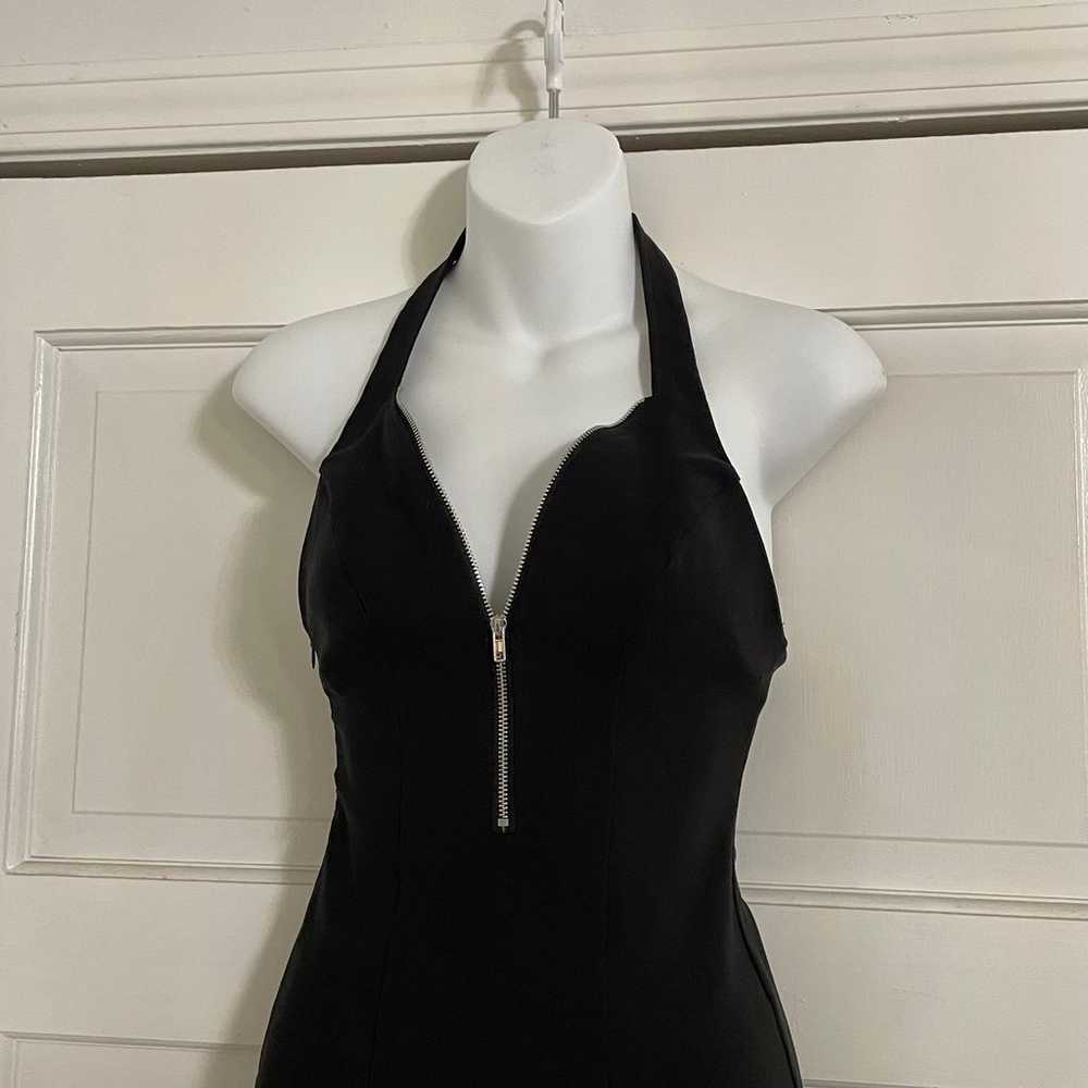 Superdown Black Zipper Front Mini Dress - image 3