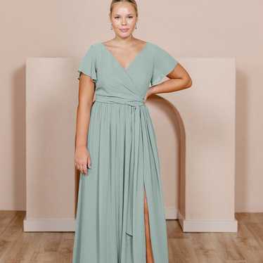 Revelry Harper Chiffon Wrap dress — sage - image 1