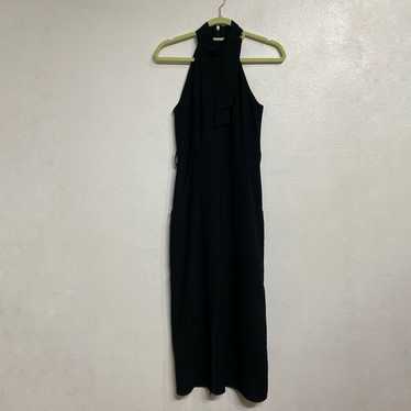 River Island Black Midi Halter Dress Sz 8 - image 1