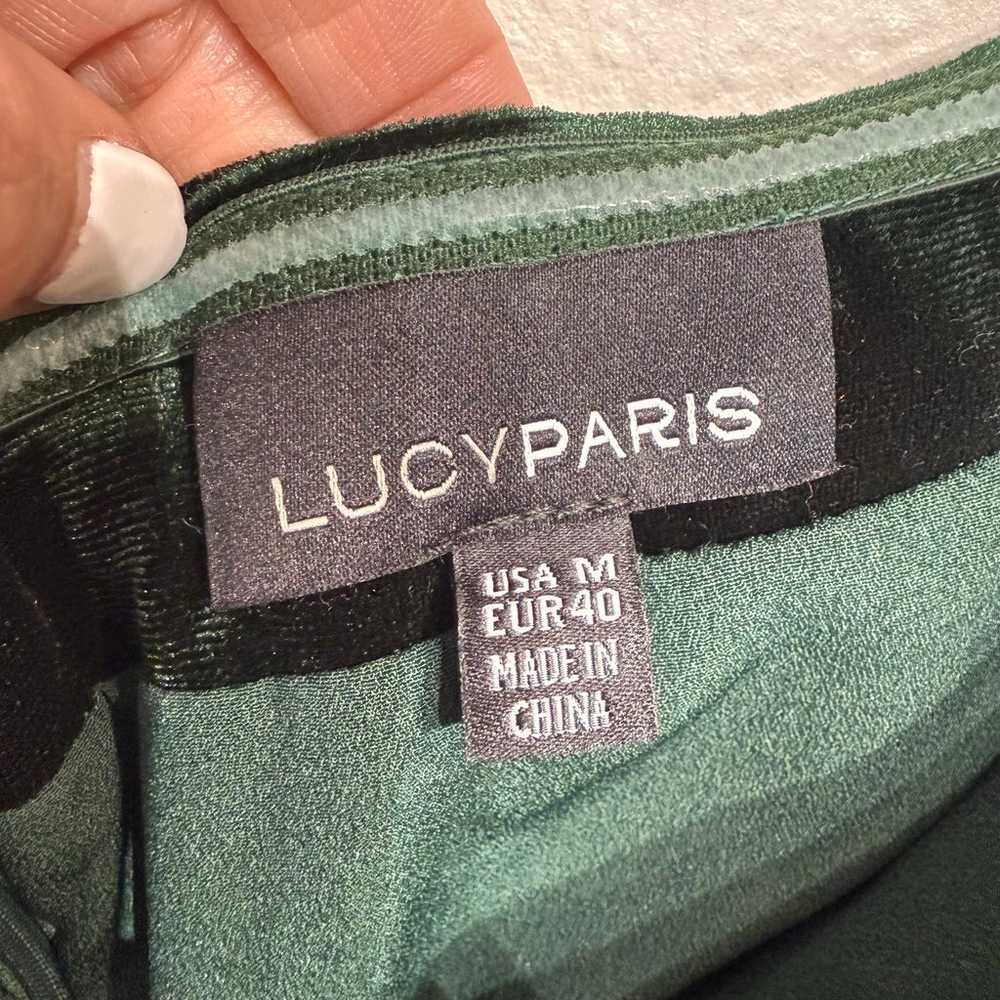 Lucy Paris Green Alex Velvet Cropped Strapless Ju… - image 5