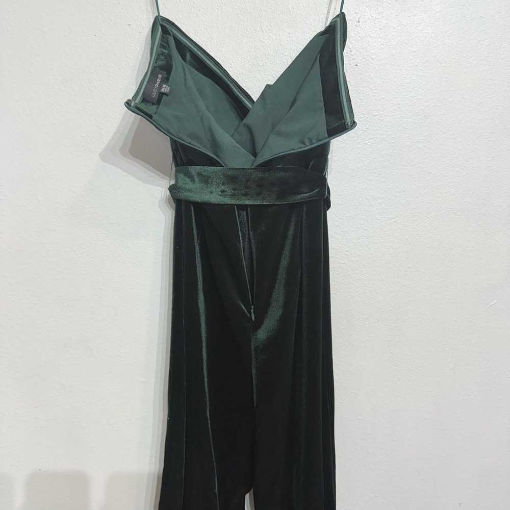 Lucy Paris Green Alex Velvet Cropped Strapless Ju… - image 9