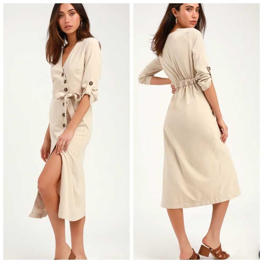 Lulu's Spring Meadow Button Up Midi Dress M Chic … - image 1