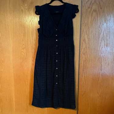 J Crew size 14 blue black eyelet midi dress