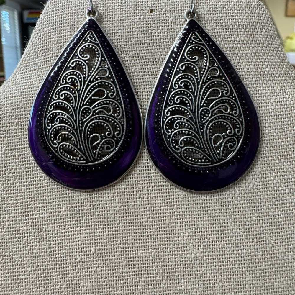 Premier Designs Lilac vintage earrings - image 1