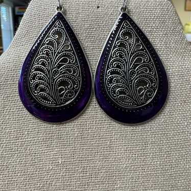 Premier Designs Lilac vintage earrings - image 1