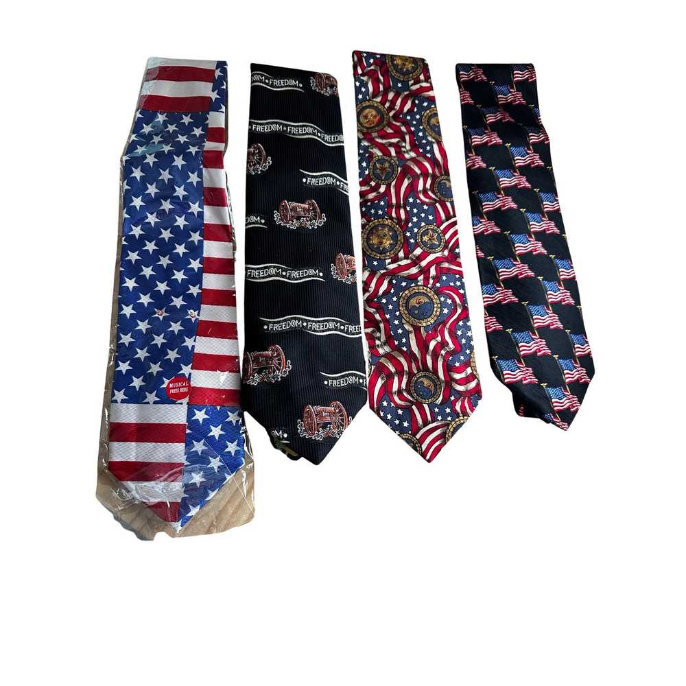 Vintage Set of Four American Themed Neckties - image 1