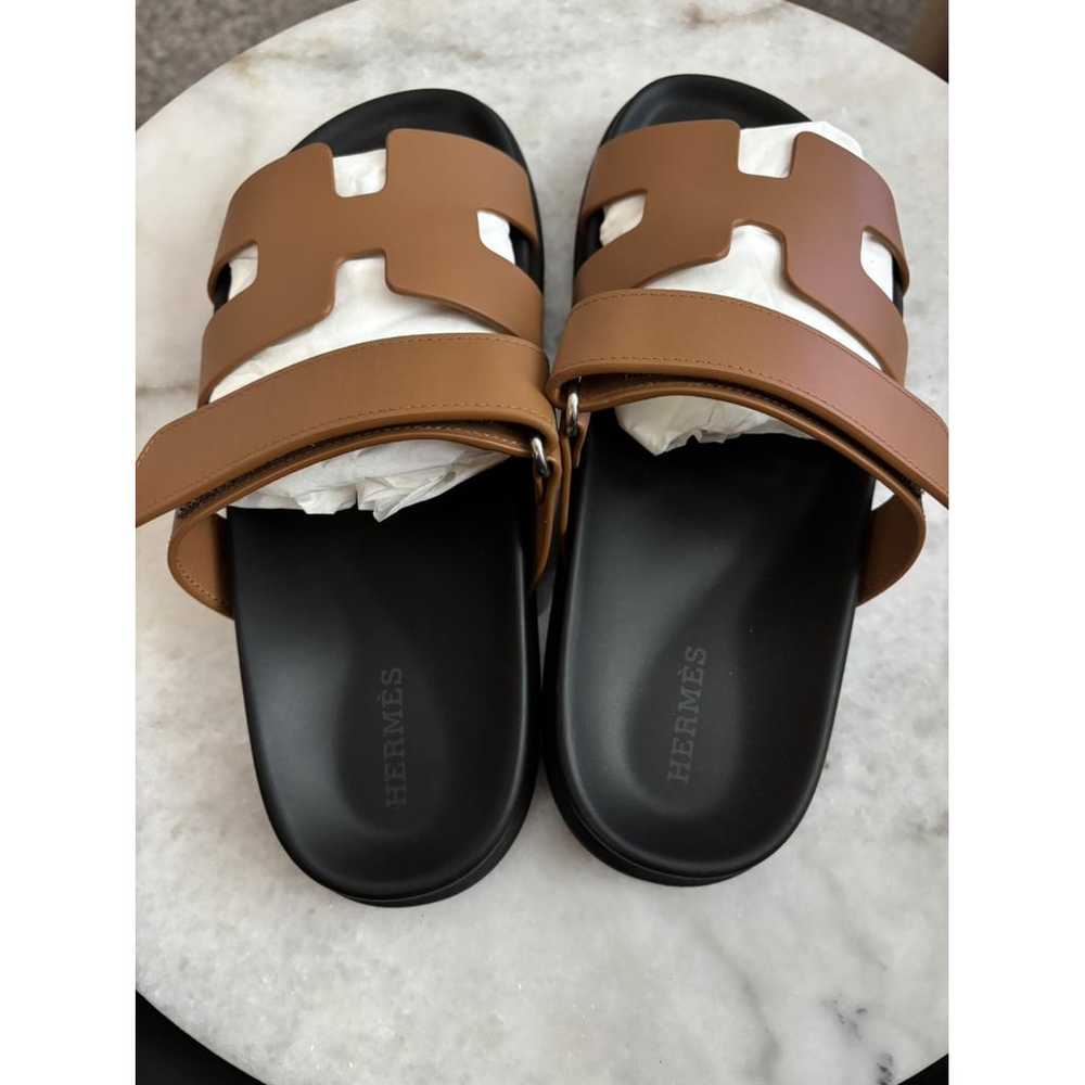 Hermès Chypre leather sandal - image 4