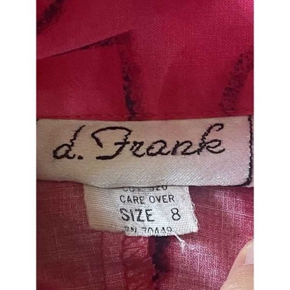 d. Frank Women’s Vintage 80s Pink Cotton Button D… - image 10