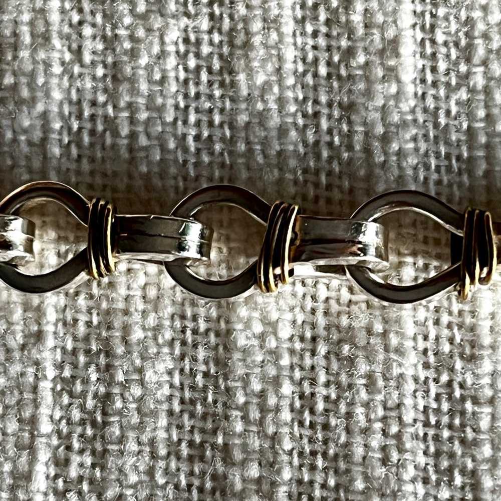 Sterling Silver Toggle Bracelet Vintage Mexico 8”L - image 2