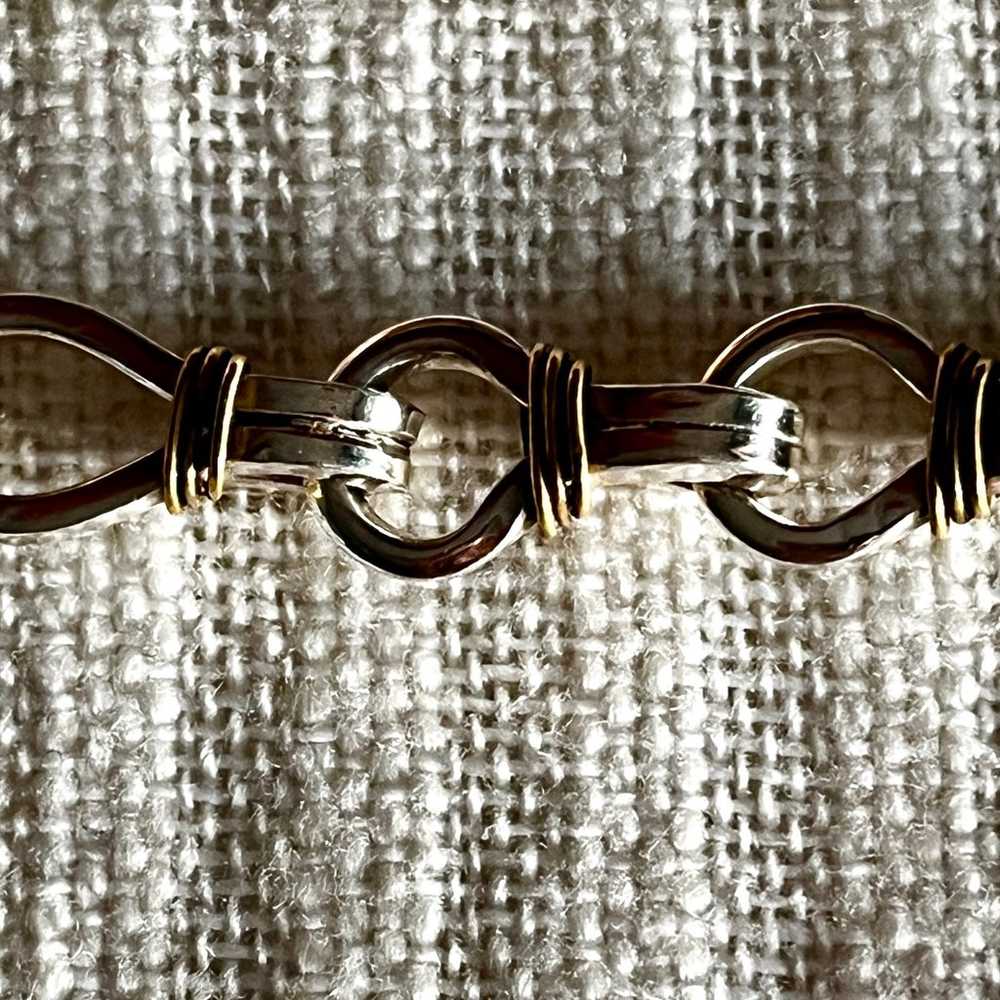 Sterling Silver Toggle Bracelet Vintage Mexico 8”L - image 3