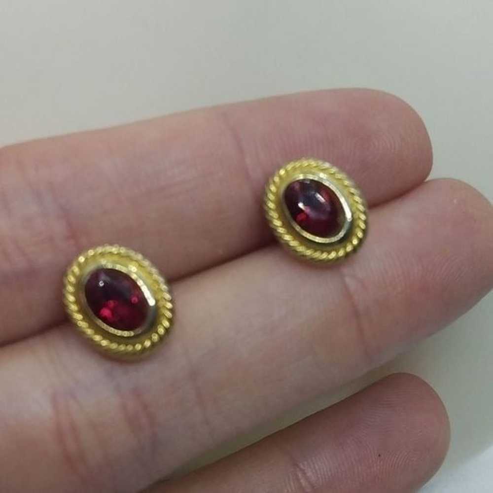 Ruby sparkle vintage‎ earrings - image 2