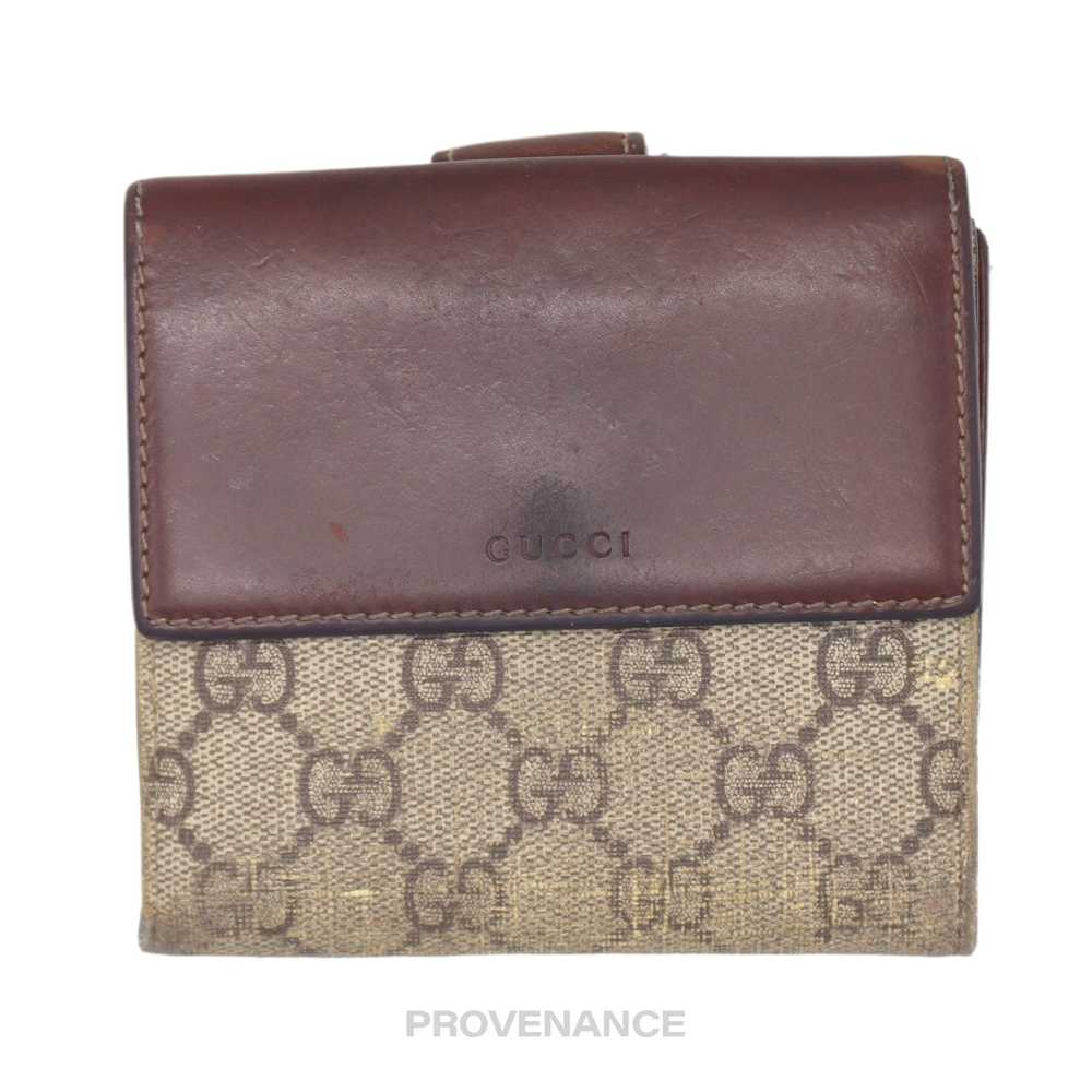 Gucci 🔴 Gucci Trifold Wallet - GG Supreme Brown - image 1