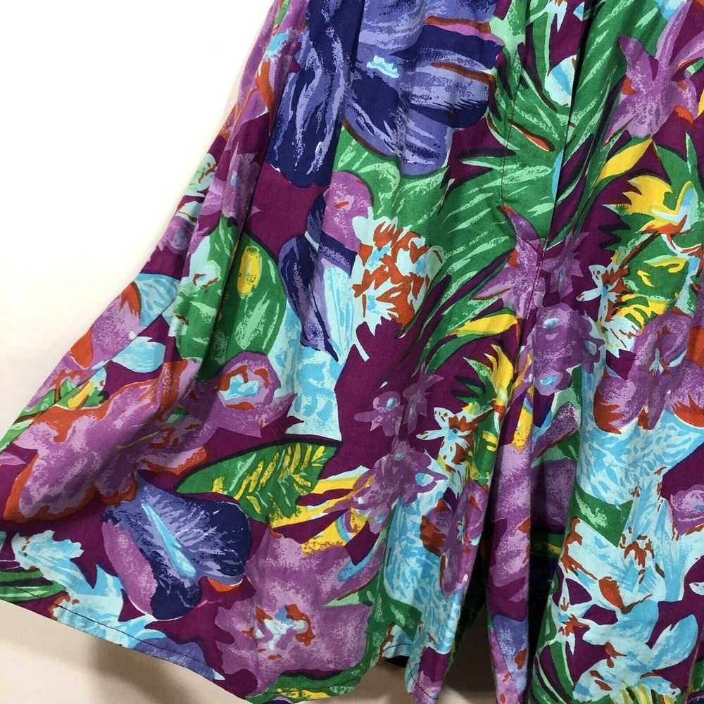 VTG 80’s Tangibles Tropical Floral Romper Women L… - image 5