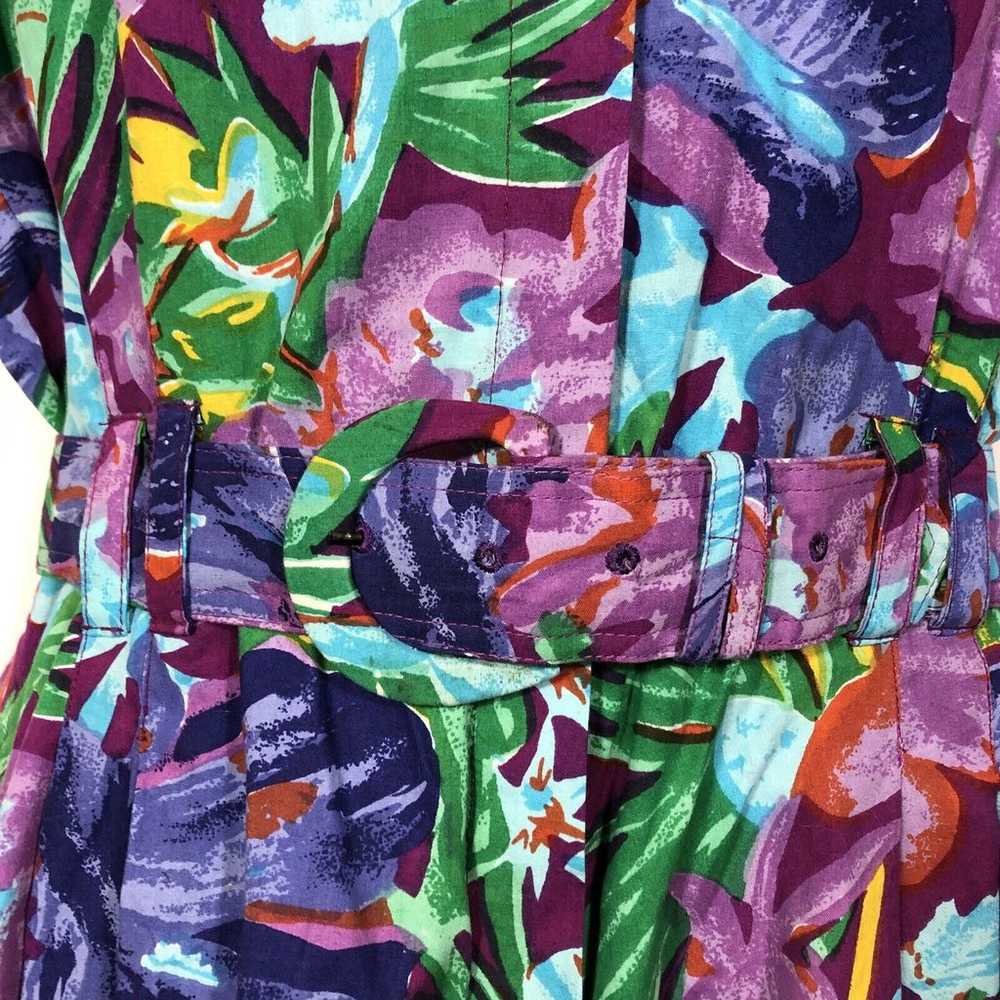 VTG 80’s Tangibles Tropical Floral Romper Women L… - image 6