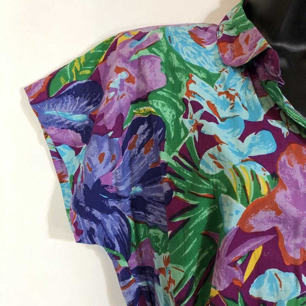 VTG 80’s Tangibles Tropical Floral Romper Women L… - image 8