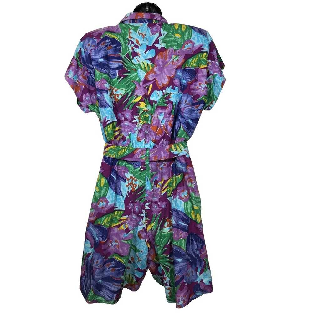 VTG 80’s Tangibles Tropical Floral Romper Women L… - image 9