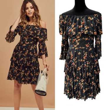 Revolve Bardot Ditsy Layered Black Floral Dress | 