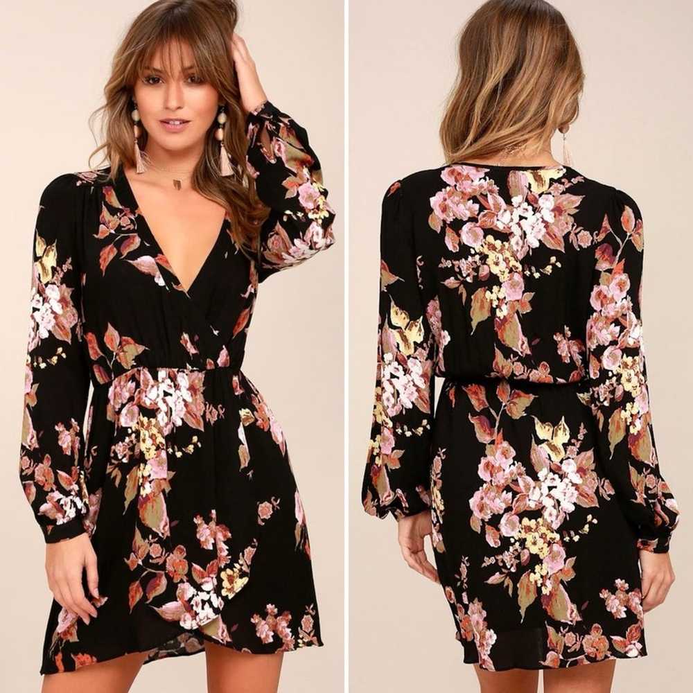 Lulu’s In Bloom Black Floral Print Wrap Dress Sma… - image 12