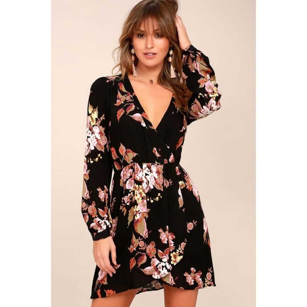 Lulu’s In Bloom Black Floral Print Wrap Dress Sma… - image 2