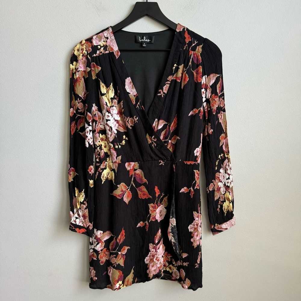 Lulu’s In Bloom Black Floral Print Wrap Dress Sma… - image 5