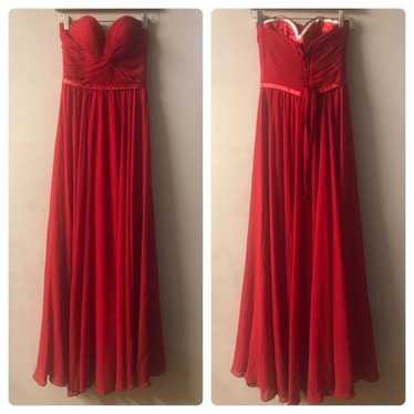 Cinderella Divine Red Sweetheart Bust Prom Dress