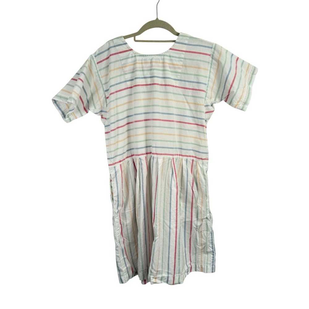 LAKE Pajamas White Rainbow Striped 100% Cotton Dr… - image 7