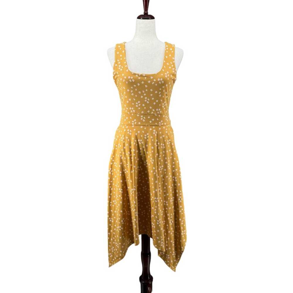 Pact Organic Mustard Blooms Fit Flare Handkerchie… - image 1