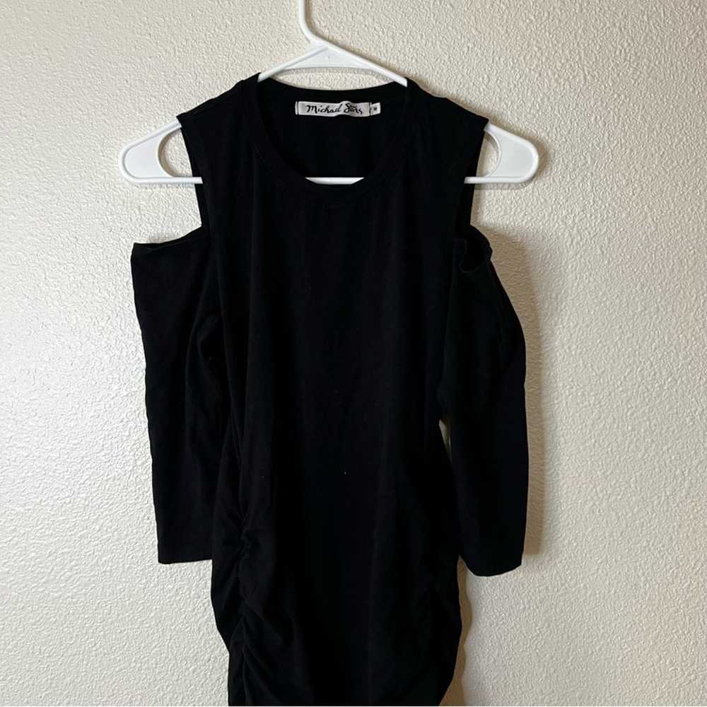 Micheal Stars black cold shoulder long sleeve str… - image 3