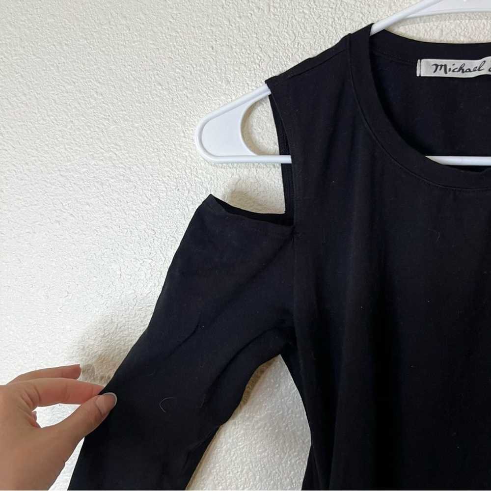 Micheal Stars black cold shoulder long sleeve str… - image 4