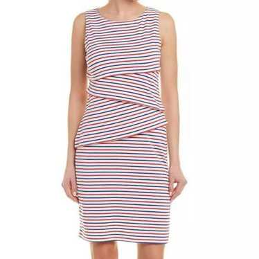 J. McLaughlin Nicola Dress Bon Voyage Red White Bl