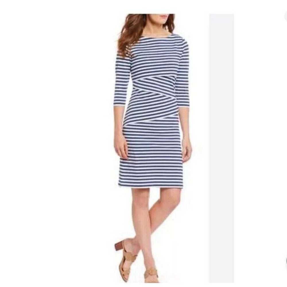 J McLaughlin Nicola Tiered Dress Blue White Strip… - image 3