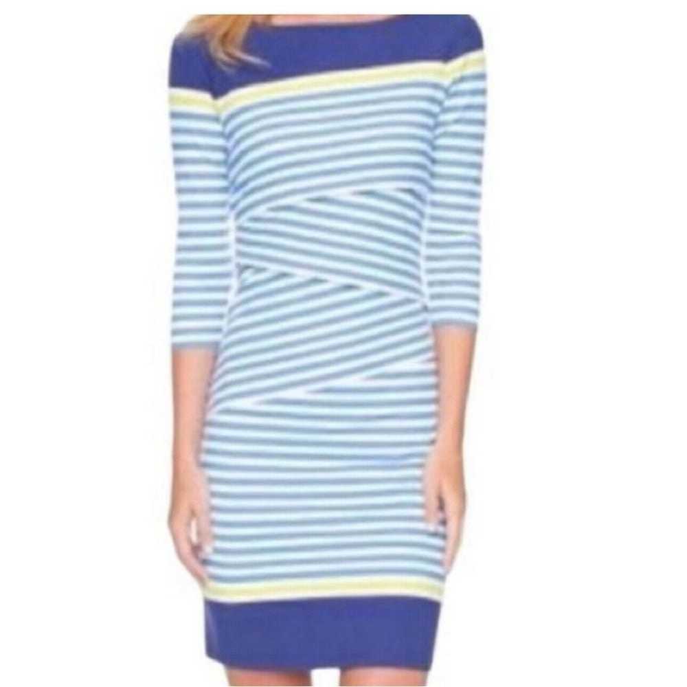 J McLaughlin Nicola Tiered Dress Blue White Strip… - image 4