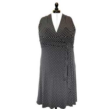 MELANIE LYNE Polka Dot Fit and Flare Dress Size 16