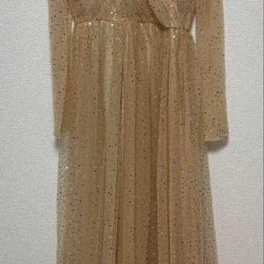 Beige sequin party dress, second party dress. - image 1