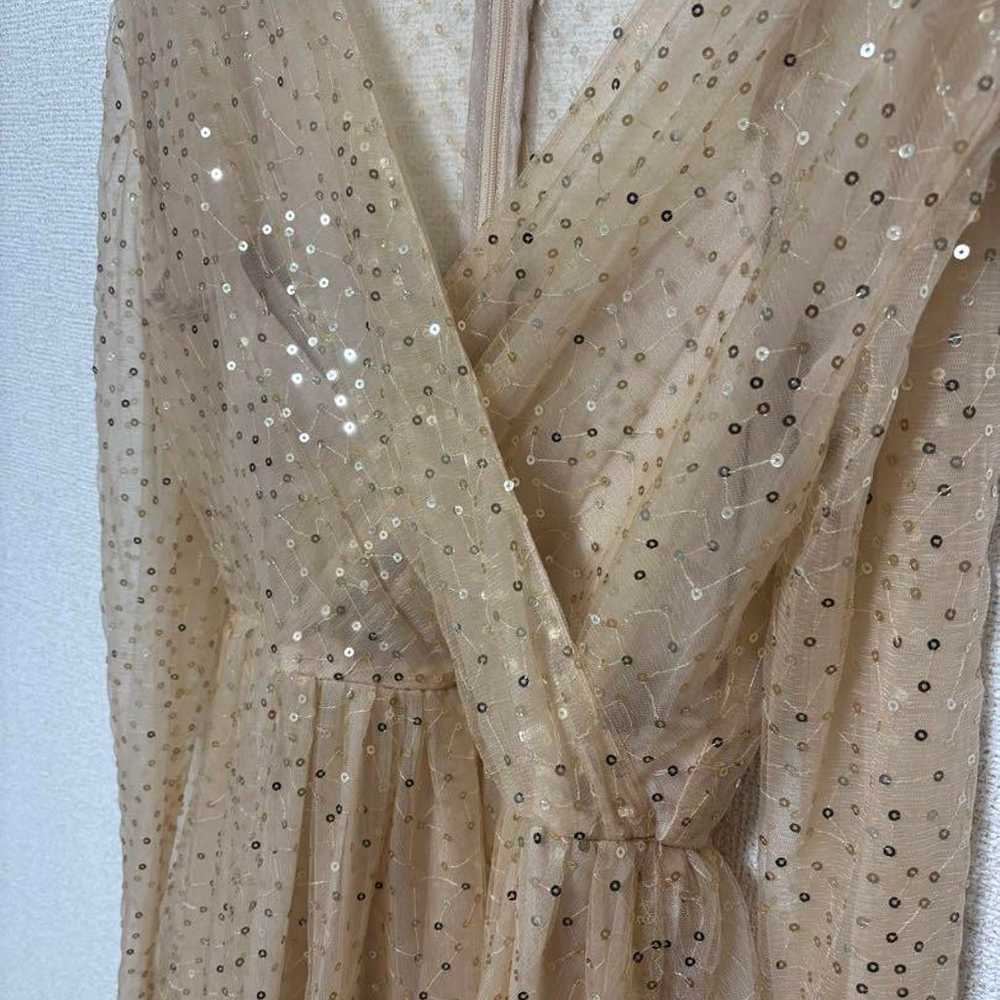 Beige sequin party dress, second party dress. - image 3