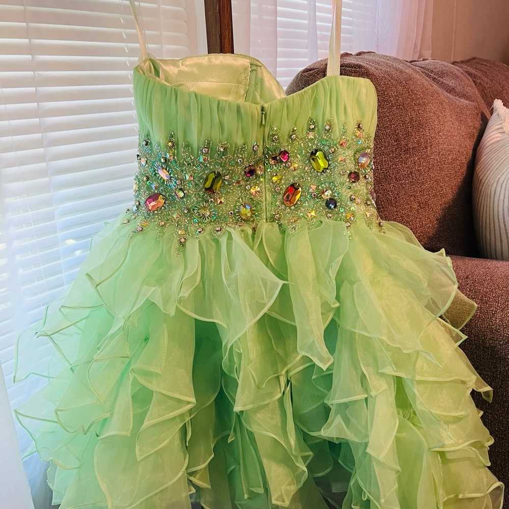 Neon green tinkerbell prom dress - image 10