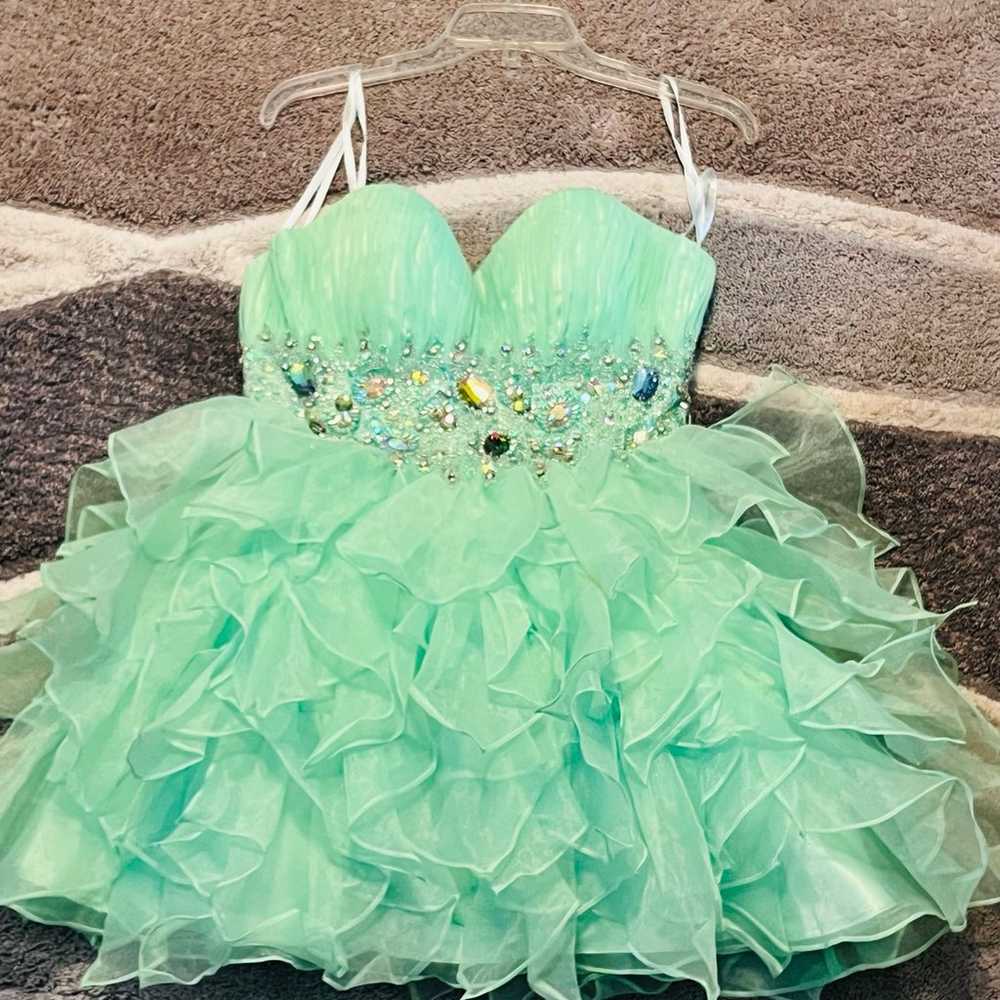 Neon green tinkerbell prom dress - image 12