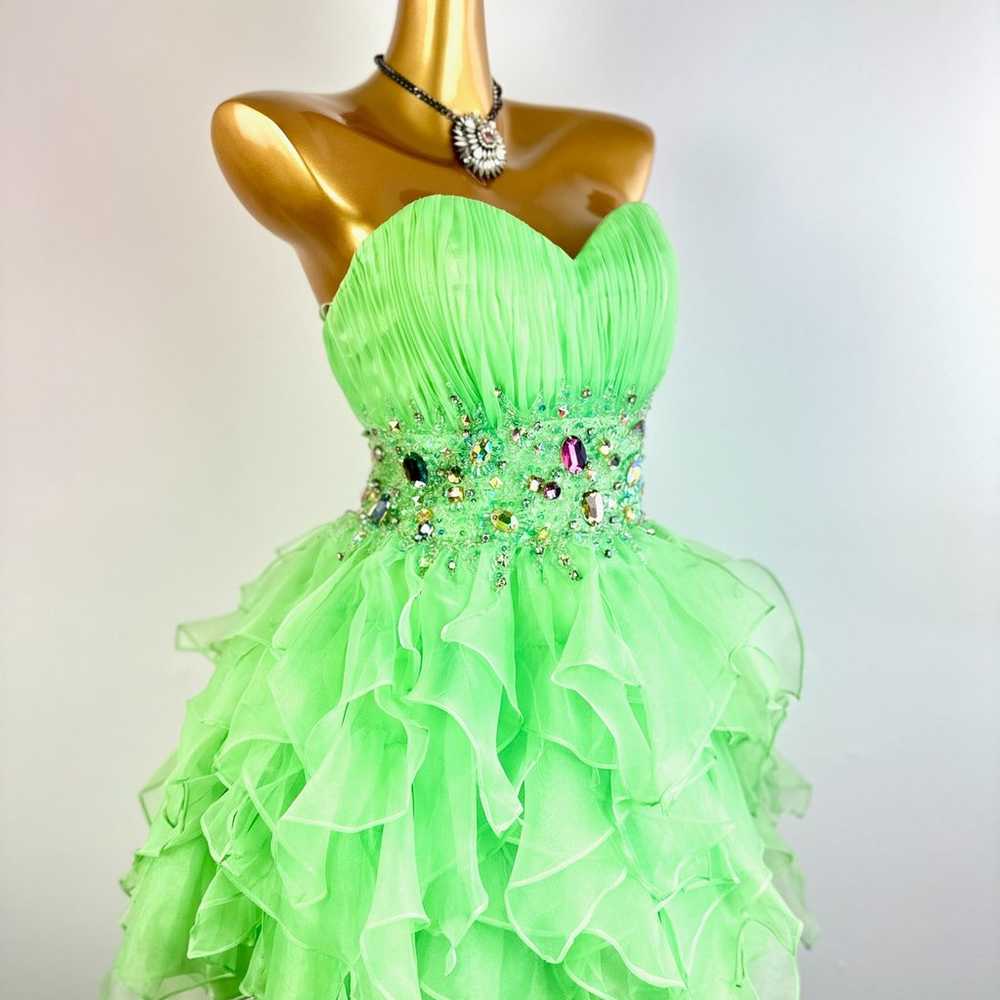 Neon green tinkerbell prom dress - image 1