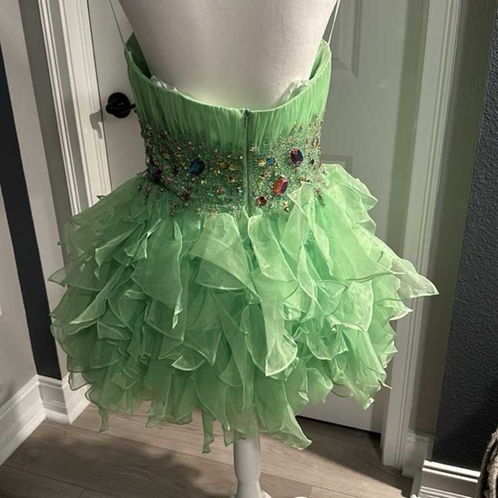 Neon green tinkerbell prom dress - image 2