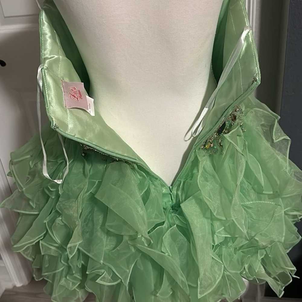 Neon green tinkerbell prom dress - image 3