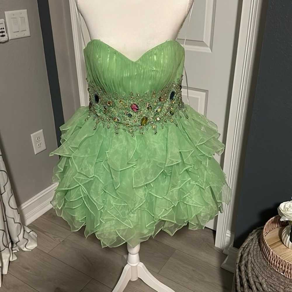 Neon green tinkerbell prom dress - image 4