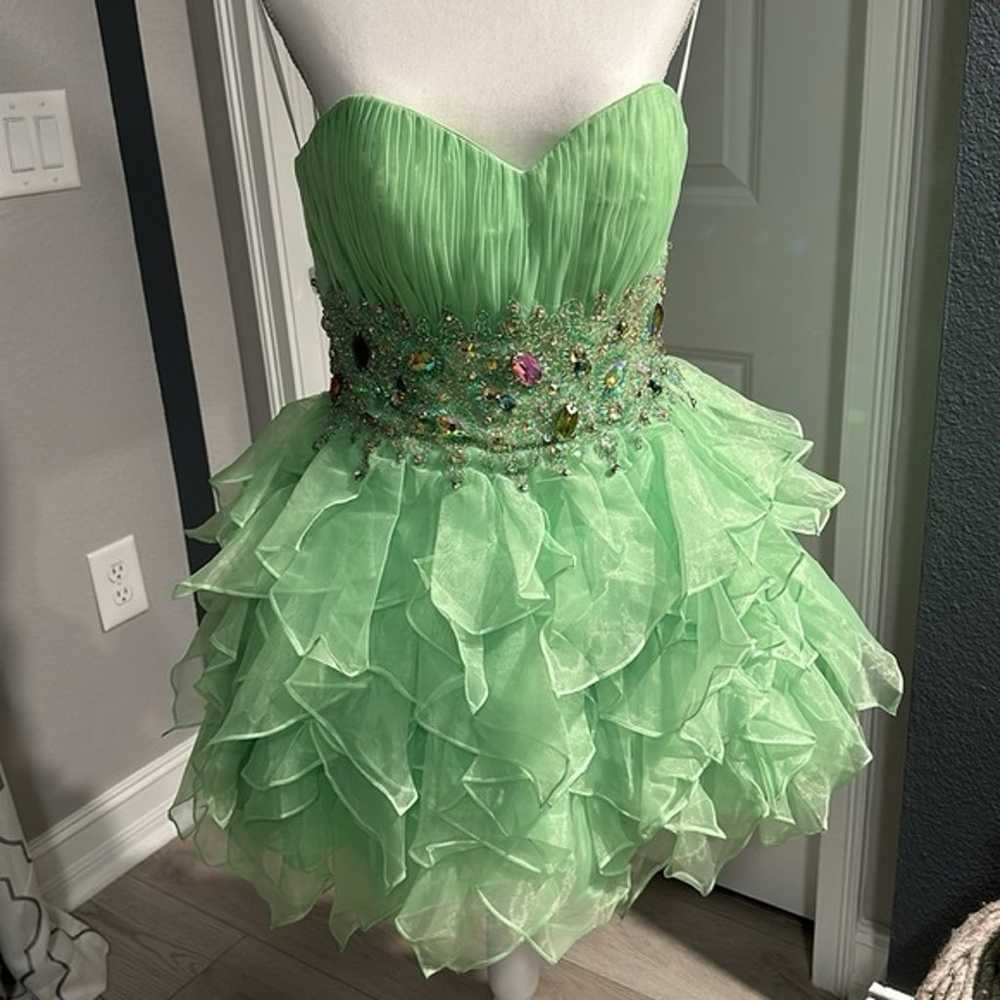 Neon green tinkerbell prom dress - image 5