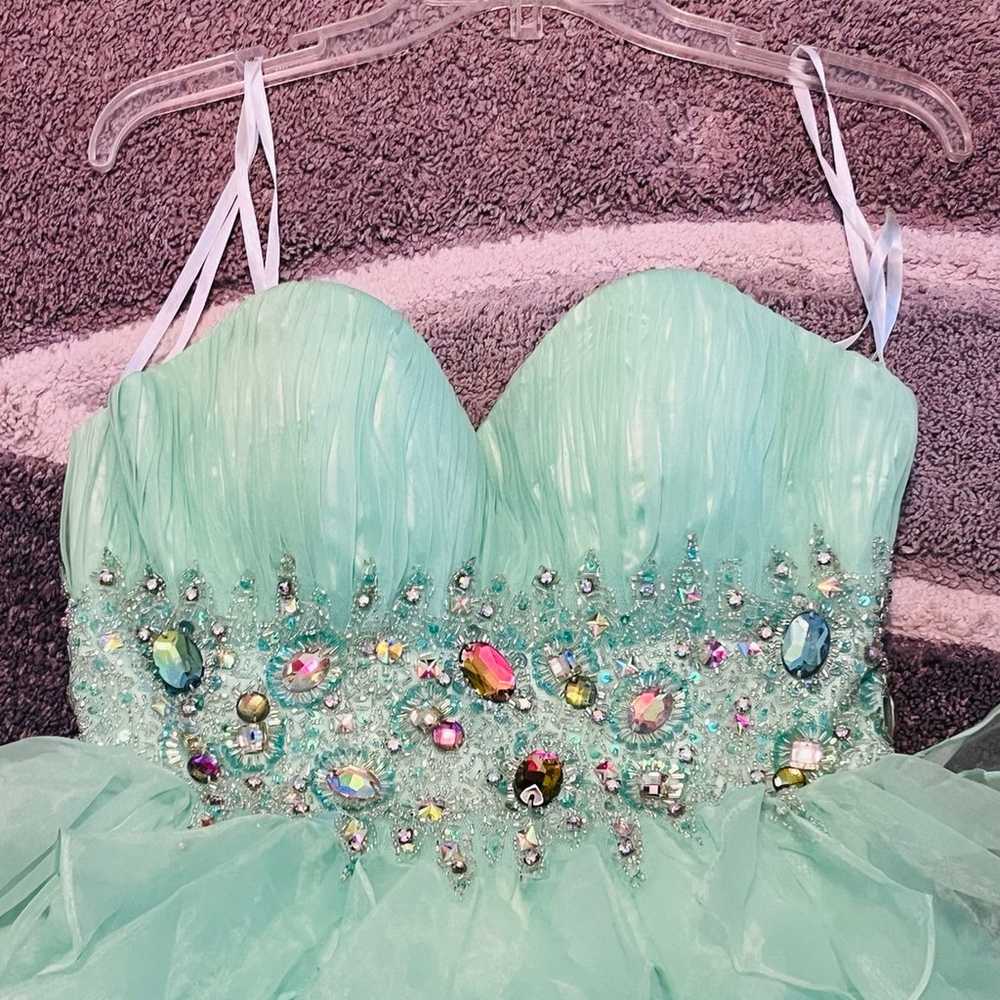 Neon green tinkerbell prom dress - image 8