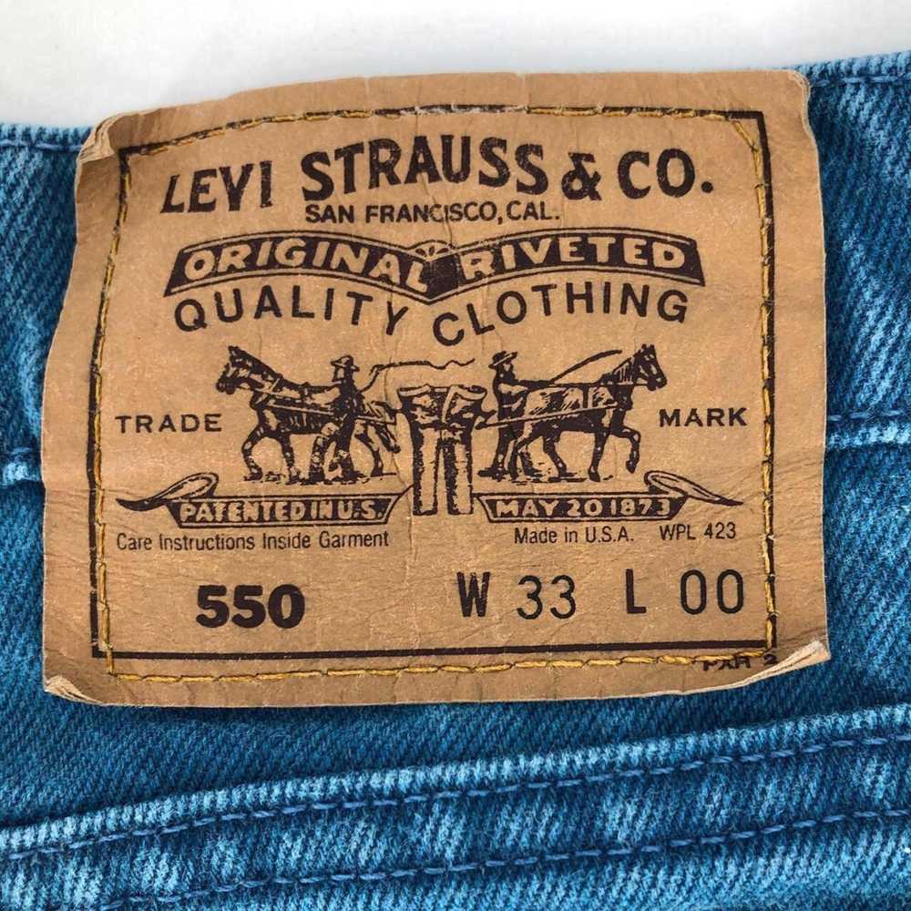 Levi's × Vintage Levis 550 jorts teal denim jean … - image 3