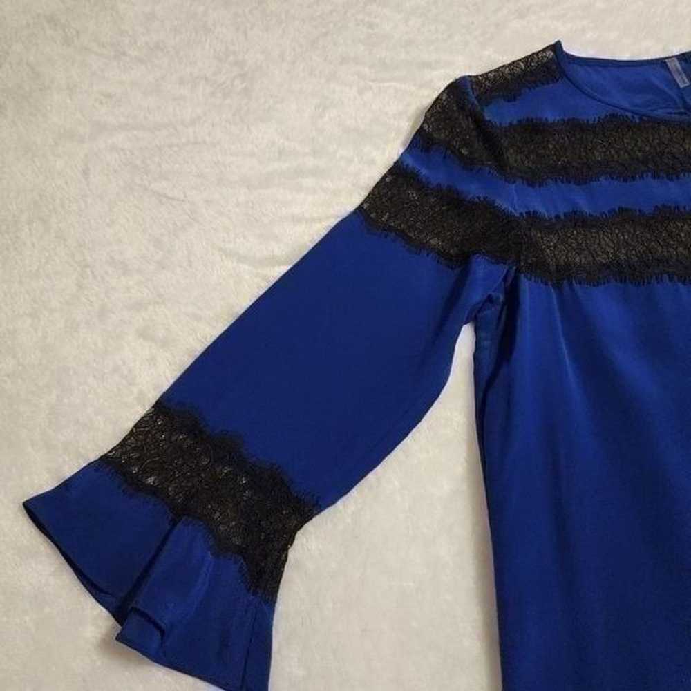 Rebecca Taylor Women Silk Royal Blue with Black L… - image 11