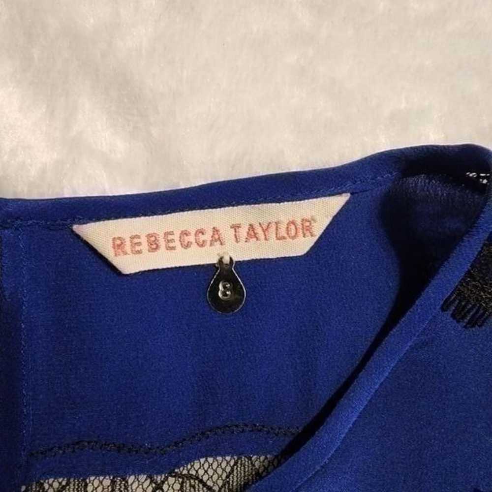 Rebecca Taylor Women Silk Royal Blue with Black L… - image 3