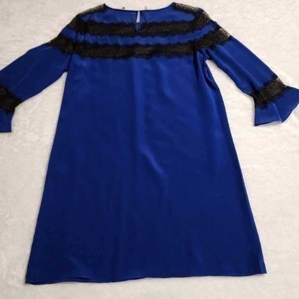 Rebecca Taylor Women Silk Royal Blue with Black L… - image 5